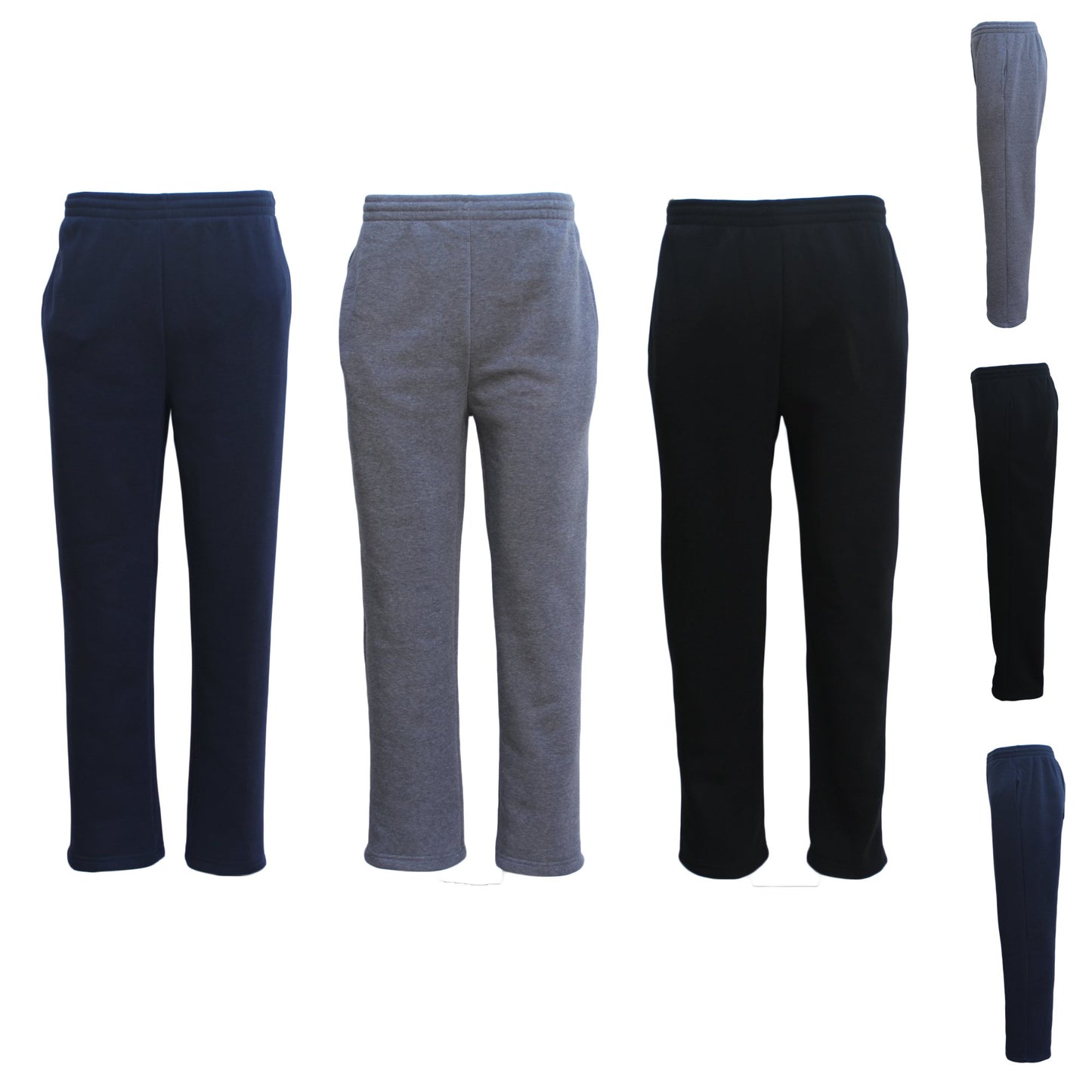 New Adult Mens Unisex Track Suit Fleece Lined Pants Sport Gym Work Casual Winter, Grey, M V474-214110