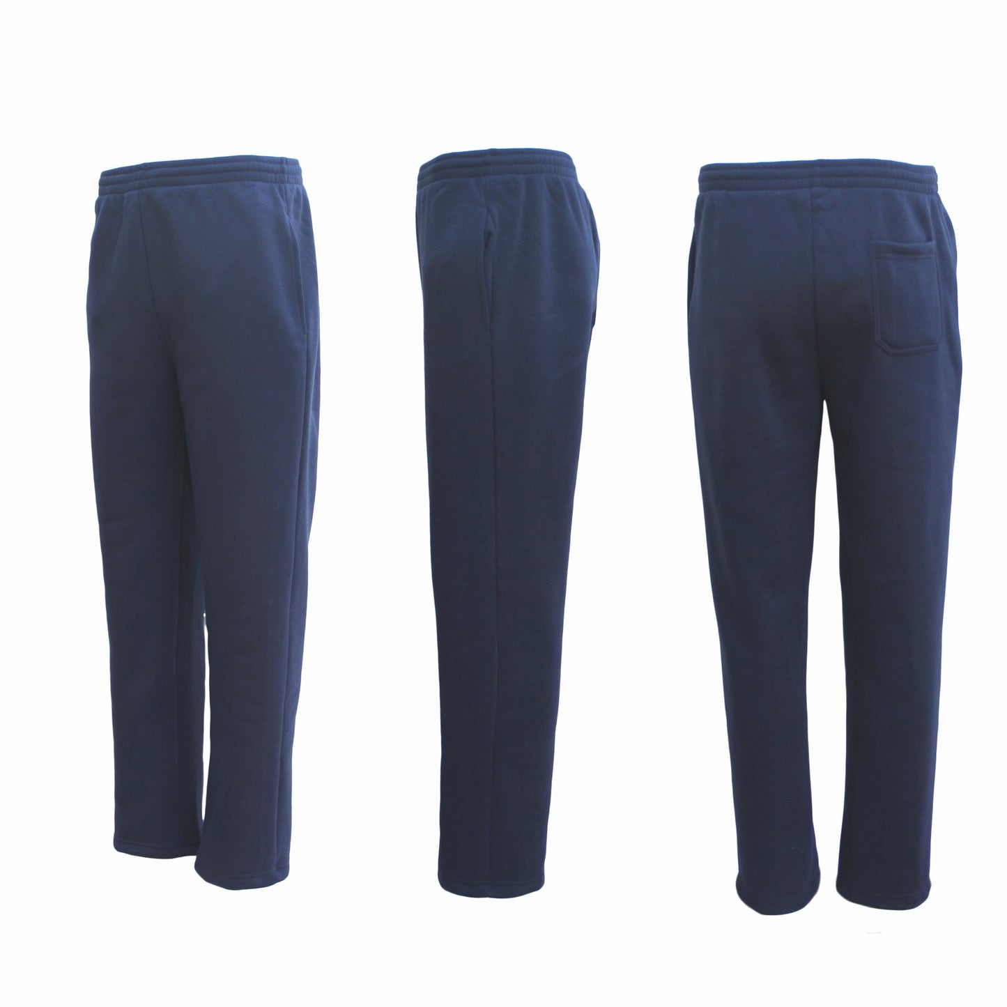 New Adult Mens Unisex Track Suit Fleece Lined Pants Sport Gym Work Casual Winter, Navy, XL V474-214117