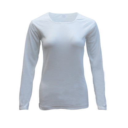 Womens Merino Wool Top Pants Thermal Leggings Long Johns Underwear Pajamas, Women's Top - Beige, 16-18 V474-215043