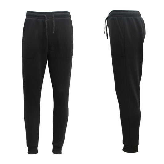 Mens Unisex Fleece Lined Sweat Track Pants Suit Casual Trackies Slim Cuff XS-6XL, Black, XS V474-218572