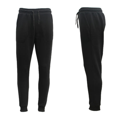 Mens Unisex Fleece Lined Sweat Track Pants Suit Casual Trackies Slim Cuff XS-6XL, Black, S V474-218573