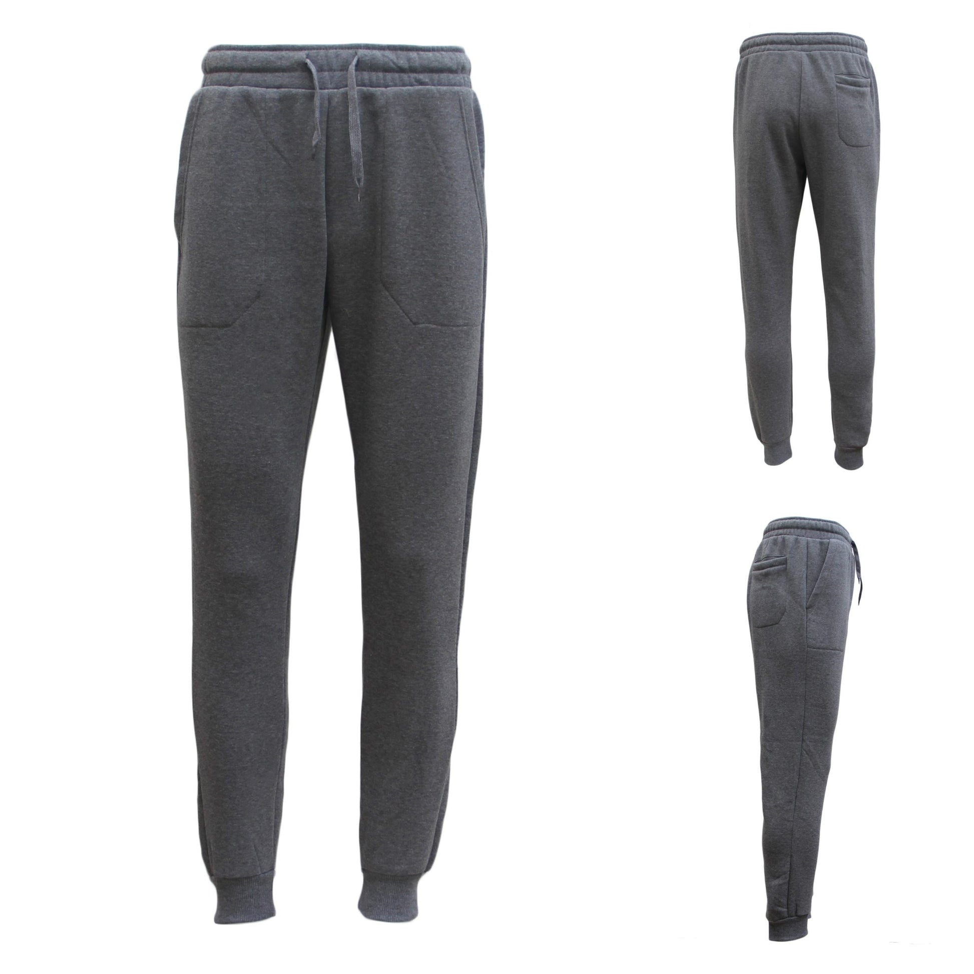 Mens Unisex Fleece Lined Sweat Track Pants Suit Casual Trackies Slim Cuff XS-6XL, Navy, S V474-218594