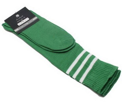 Mens Womens Sports Breathable Tube Long High Socks Knee Warm Casual Footy Soccer, Green V474-218663