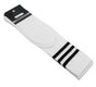 Mens Womens Sports Breathable Tube Long High Socks Knee Warm Casual Footy Soccer, White w Black Stripes V474-218665