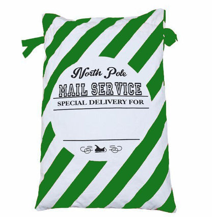 Large Christmas XMAS Hessian Santa Sack Stocking Bag Reindeer Children Gifts Bag, North Pole Mail Service V474-226928