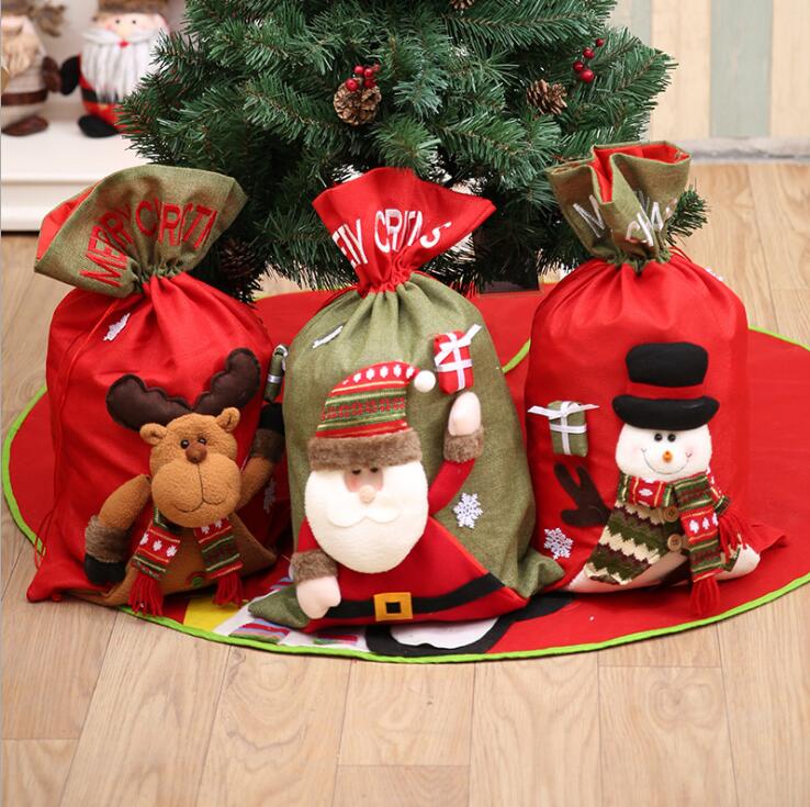 New Christmas Large Jumbo Felt Santa Sack Children Xmas Gifts Candy Stocking Bag, Reindeer (41x28cm) V474-227343