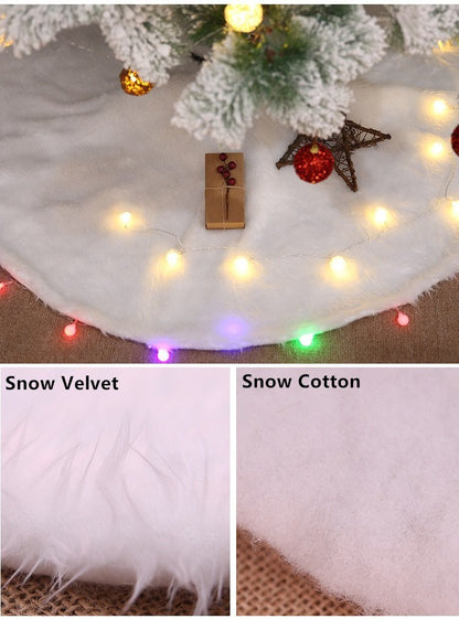 60/78/90/122cm Christmas Snow Plush Tree Skirt Xmas Base Floor Mat Cover Decor, 78cm (30.7") V474-227369