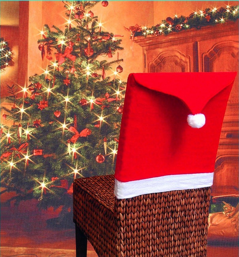 Christmas Chair Covers Tablecloth Runner Decoration Xmas Dinner Party Santa Gift, 8x Chair Covers V474-227780