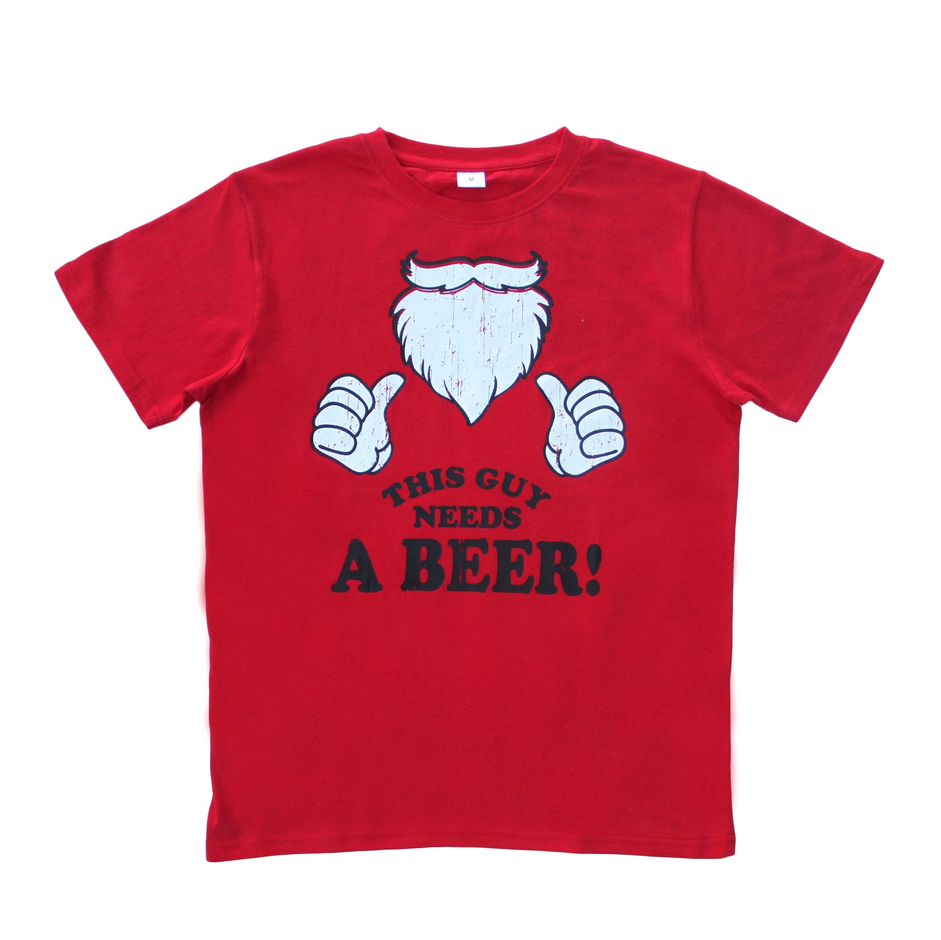 New Funny Adult Xmas Christmas T Shirt Tee Mens Womens 100% Cotton Jolly Ugly, This Guy Needs a Beer!, M V474-227893