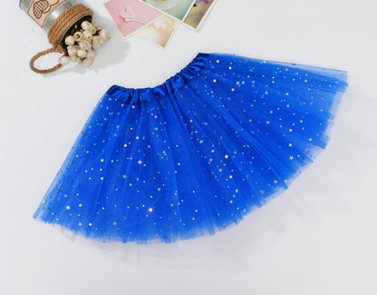Sequin Tulle Tutu Skirt Ballet Kids Princess Dressup Party Baby Girls Dance Wear, Royal Blue, Kids V474-228490