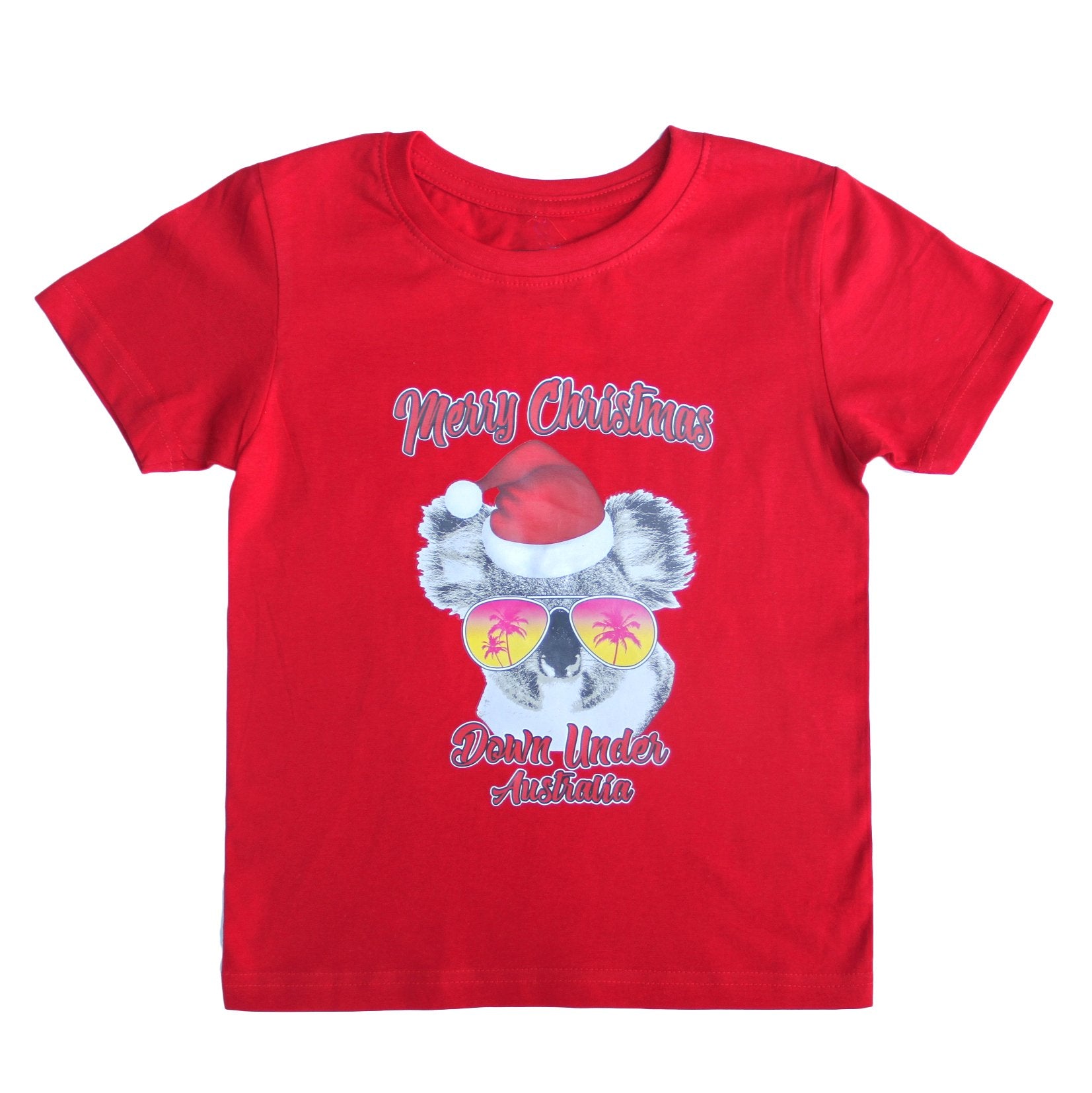New Funny Adult Xmas Christmas T Shirt Tee Mens Womens 100% Cotton Jolly Ugly, Koala Sunglass (Red), XS V474-230735