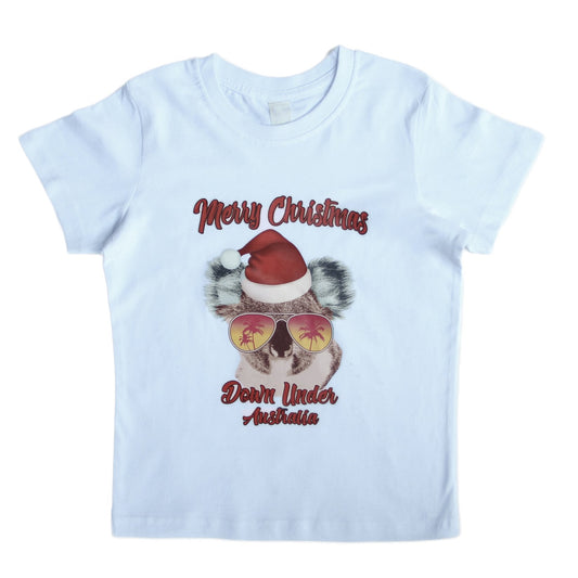 New Funny Adult Xmas Christmas T Shirt Tee Mens Womens 100% Cotton Jolly Ugly, Koala Sunglass (White), L V474-230744