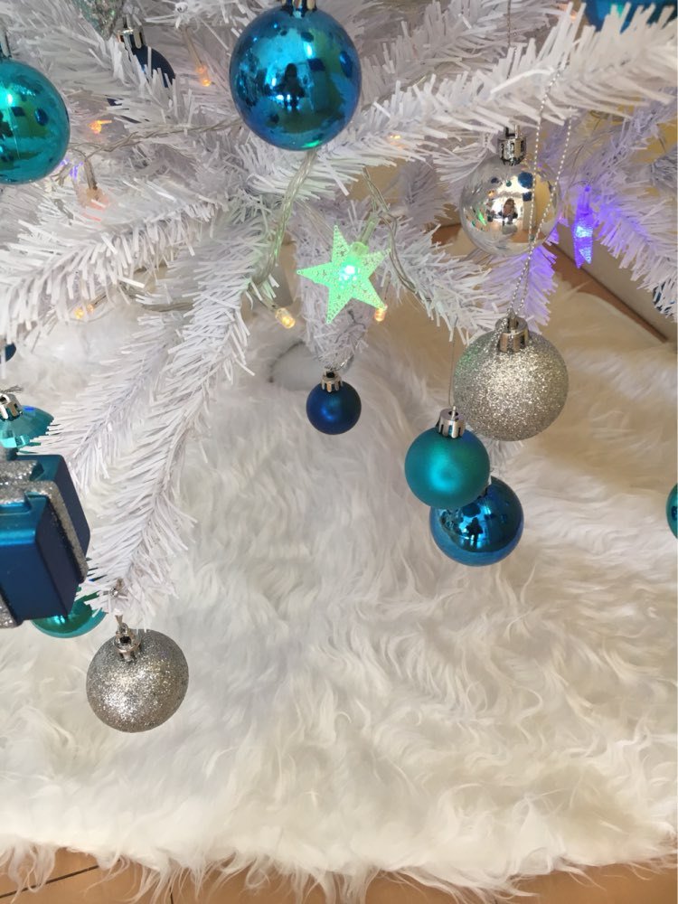 60/78/90/122cm Christmas Snow Plush Tree Skirt Xmas Base Floor Mat Cover Decor, 150cm (59") V474-231374
