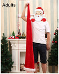 Christmas Unisex Adults Kids Novelty Hat Xmas Party Cap Santa Costume Dress Up, Long Santa Hat (Adults) V474-232047