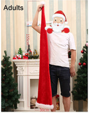 Christmas Unisex Adults Kids Novelty Hat Xmas Party Cap Santa Costume Dress Up, Long Santa Hat (Adults) V474-232047