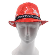 Christmas Unisex Adults Kids Novelty Hat Xmas Party Cap Santa Costume Dress Up, Sequin Fedora V474-232054