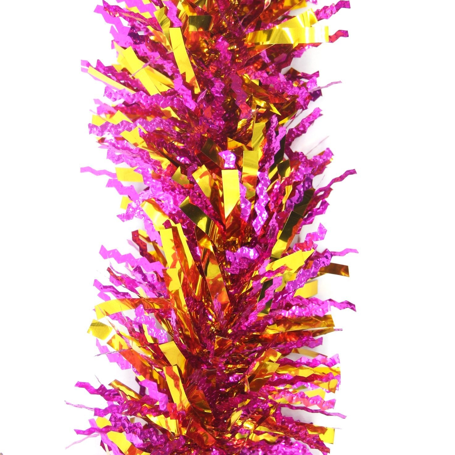 5x 2.5m Christmas Tinsel Xmas Garland Sparkly Snowflake Party Natural Home Decor, Crinkle Cut (Pink Gold) V474-232721