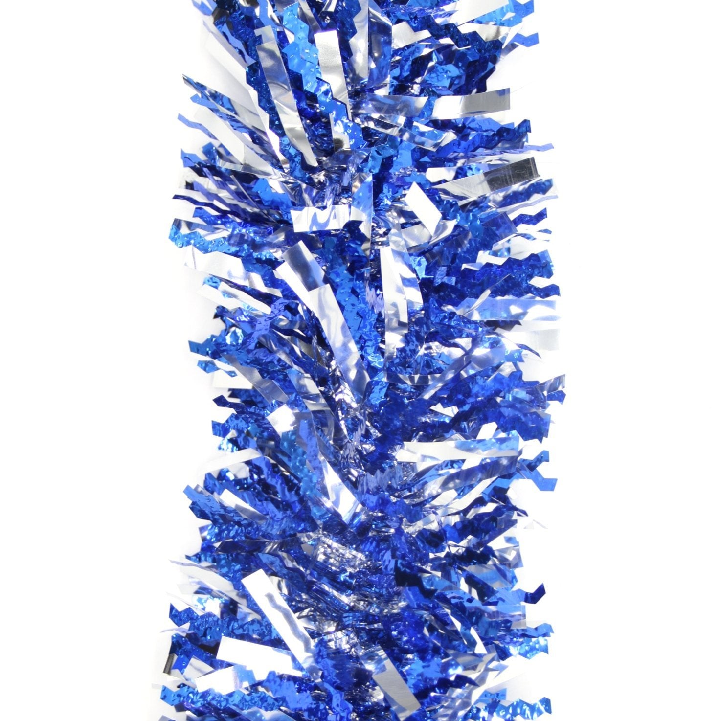 5x 2.5m Christmas Tinsel Xmas Garland Sparkly Snowflake Party Natural Home Decor, Crinkle Cut (Blue Silver) V474-232722