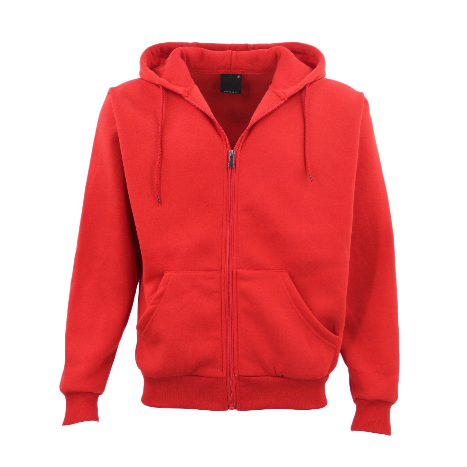 Adult Unisex Zip Plain Fleece Hoodie Hooded Jacket Mens Sweatshirt Jumper XS-8XL, Red, S V474-239069