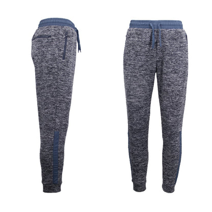 Mens Joggers Trousers Gym Sport Casual Sweat Track Pants Cuffed Hem w Zip Pocket, Black, L V474-255550