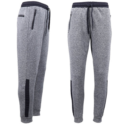 Mens Joggers Trousers Gym Sport Casual Sweat Track Pants Cuffed Hem w Zip Pocket, Black, 2XL V474-255552