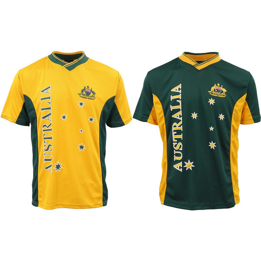 Adults Kids Men's Sports Soccer Rugby Jersy T Shirt Australia Day Polo Souvenir, Gold, 14 (Kids) V474-282940