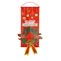 Christmas Hanging Banner Flag Door Window Decor Santa Reindeer Snowman Ornaments, Wreath V474-287829