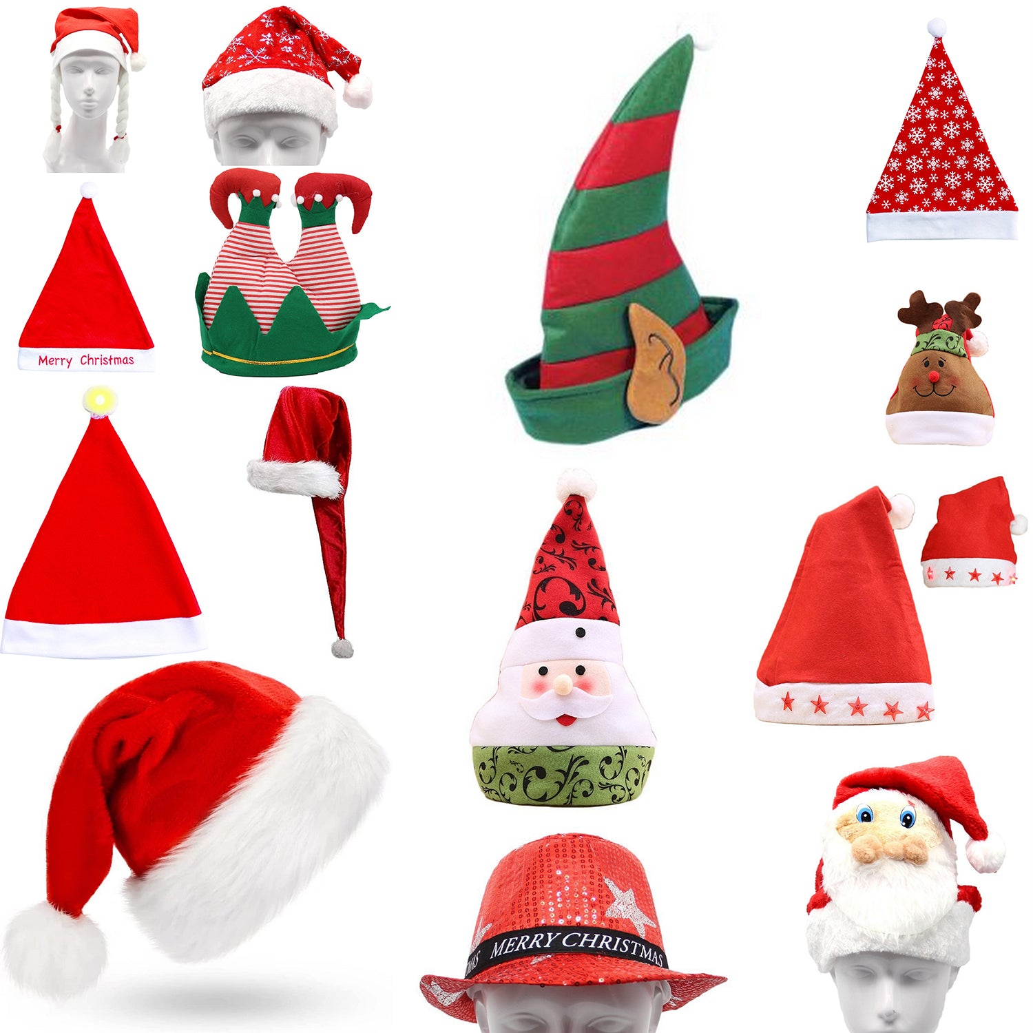 Christmas Unisex Adults Kids Novelty Hat Xmas Party Cap Santa Costume Dress Up, Santa V474-288817