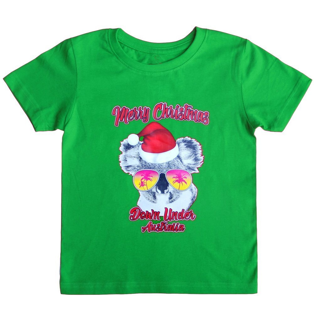 New Funny Adult Xmas Christmas T Shirt Tee Mens Womens 100% Cotton Jolly Ugly, Koala Sunglass (Green), L V474-290664