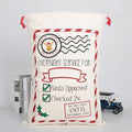 50x70cm Canvas Hessian Christmas Santa Sack Xmas Stocking Reindeer Kids Gift Bag, Cream - Rudolph Express V474-291890