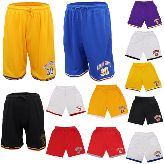 Men's Basketball Sports Shorts Gym Jogging Swim Board Boxing Sweat Casual Pants, Black - Chicago 23, XL V474-308479