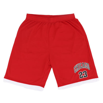 Men's Basketball Sports Shorts Gym Jogging Swim Board Boxing Sweat Casual Pants, Red - Chicago 23, M V474-308483