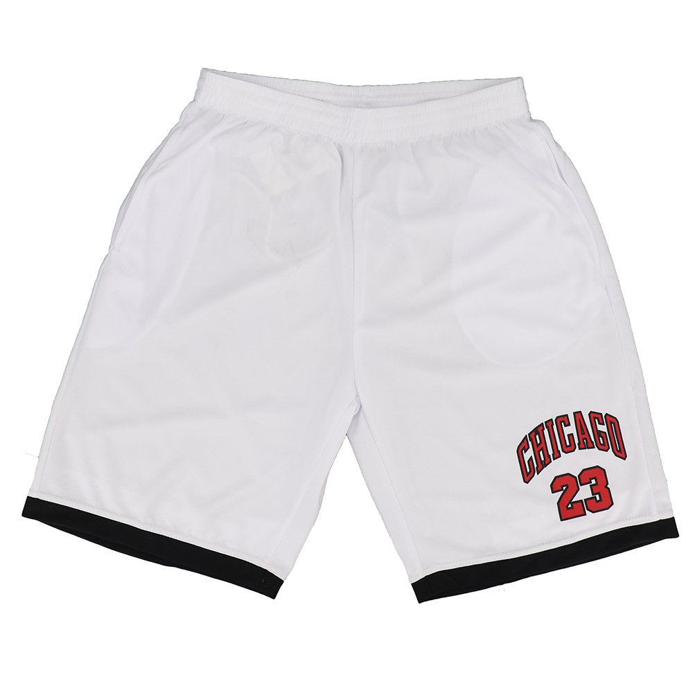 Men's Basketball Sports Shorts Gym Jogging Swim Board Boxing Sweat Casual Pants, White - Chicago 23, 3XL V474-308499