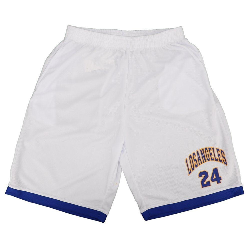 Men's Basketball Sports Shorts Gym Jogging Swim Board Boxing Sweat Casual Pants, White - Los Angeles 24, S V474-308506