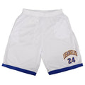 Men's Basketball Sports Shorts Gym Jogging Swim Board Boxing Sweat Casual Pants, White - Los Angeles 24, M