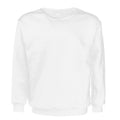 New Adult Unisex Plain Pullover Fleece Jumper Mens Long Sleeve Crew Neck Sweater, White, L