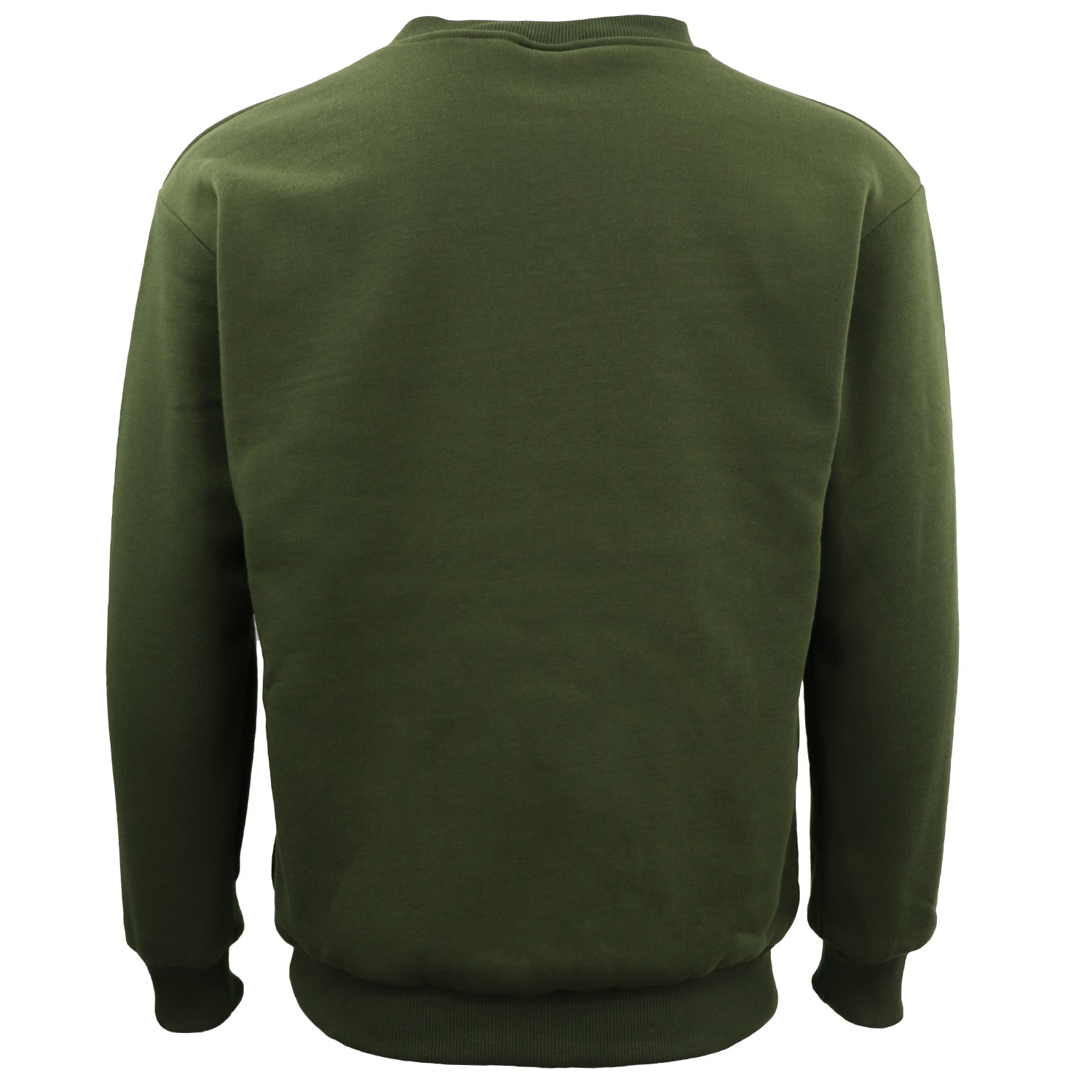 New Adult Unisex Plain Pullover Fleece Jumper Mens Long Sleeve Crew Neck Sweater, White, L