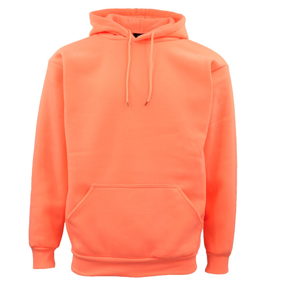 Adult Unisex Men's Basic Plain Hoodie Pullover Sweater Sweatshirt Jumper XS-8XL, Peach, M V474-361901