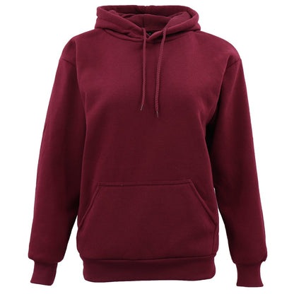 Adult Unisex Men's Basic Plain Hoodie Pullover Sweater Sweatshirt Jumper XS-8XL, Burgundy, 2XL V474-370193