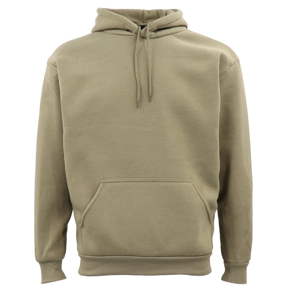 Adult Unisex Men's Basic Plain Hoodie Pullover Sweater Sweatshirt Jumper XS-8XL, Light Olive, XL V474-370203
