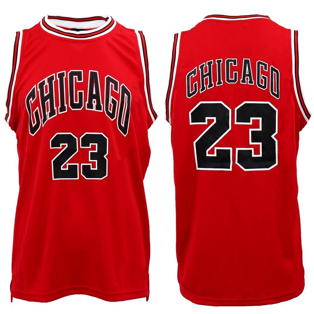 New Men's Basketball Jersey Sports T Shirt Tee Vest Tops Gym Chicago Los Angeles, Black - Chicago 23, M V474-378624