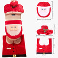 4pcs Christmas Toilet Seat Cover Rug Bathroom Set Santa Snowman Xmas Home Decor, Santa B (Set of 3) V474-380872
