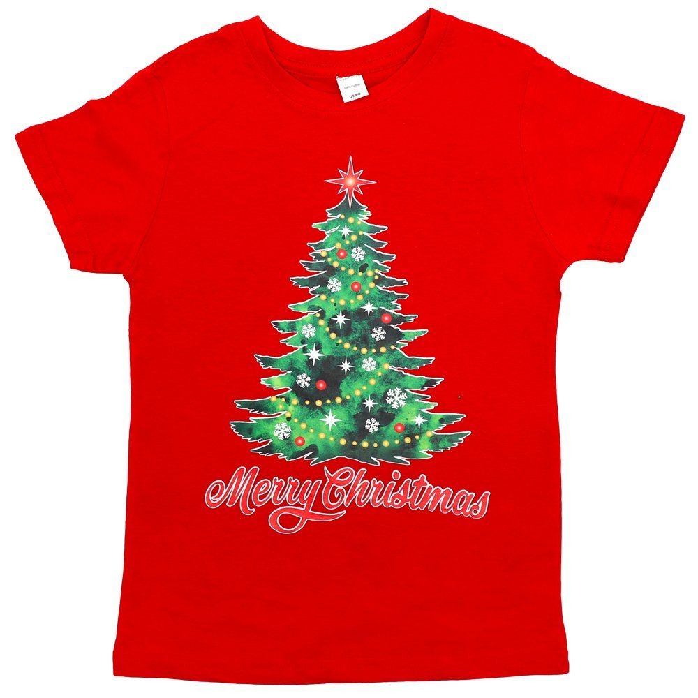 New Funny Adult Xmas Christmas T Shirt Tee Mens Womens 100% Cotton Jolly Ugly, Tree (Red), S V474-381622