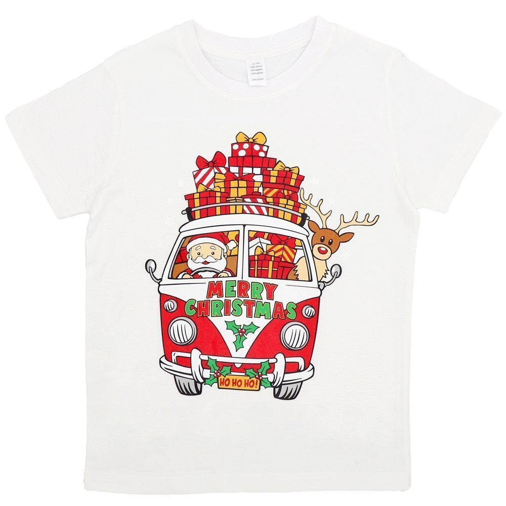 New Funny Adult Xmas Christmas T Shirt Tee Mens Womens 100% Cotton Jolly Ugly, Santa Drive Kombi (White), XS V474-385334