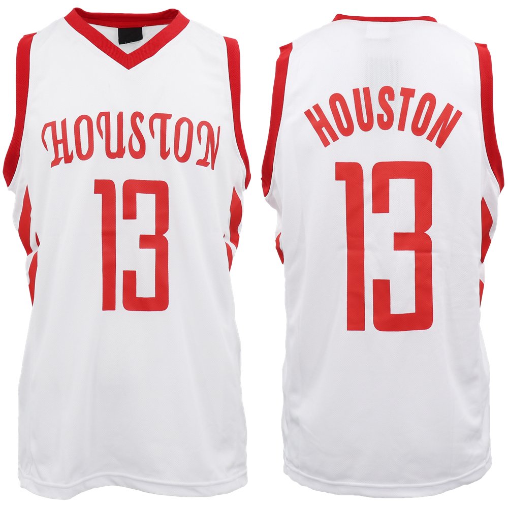 New Men's Basketball Jersey Sports T Shirt Tee Vest Tops Gym Chicago Los Angeles, Red - Houston 13, L V474-393225