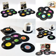 6x Creative Vinyl Record Cup Coasters Glass Drink Tableware Home Decor, B V474-393861