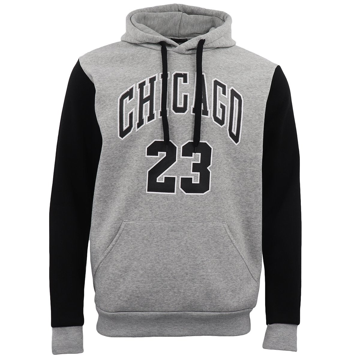 Men's Fleece Pullover Hoodie Jacket Chicago Bulls 23 Michael Jordan Sweat Shirt, Light Grey, L V474-397400