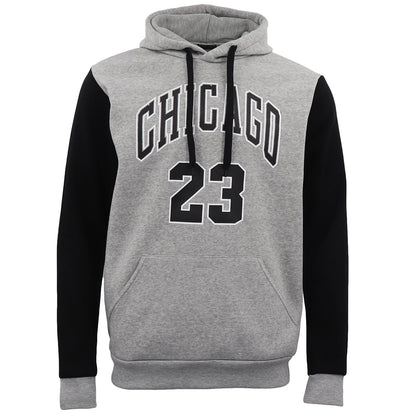 Men's Fleece Pullover Hoodie Jacket Chicago Bulls 23 Michael Jordan Sweat Shirt, Light Grey, L V474-397400