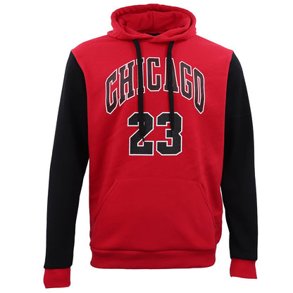 Men's Fleece Pullover Hoodie Jacket Chicago Bulls 23 Michael Jordan Sweat Shirt, Red, L V474-397407