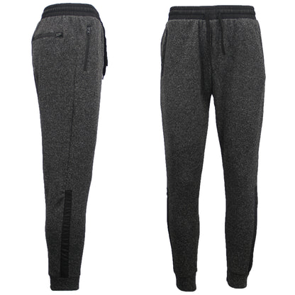 Mens Joggers Trousers Gym Sport Casual Sweat Track Pants Cuffed Hem w Zip Pocket, Black, 4XL V474-400703